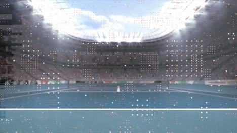 animation of data processing over tennis court