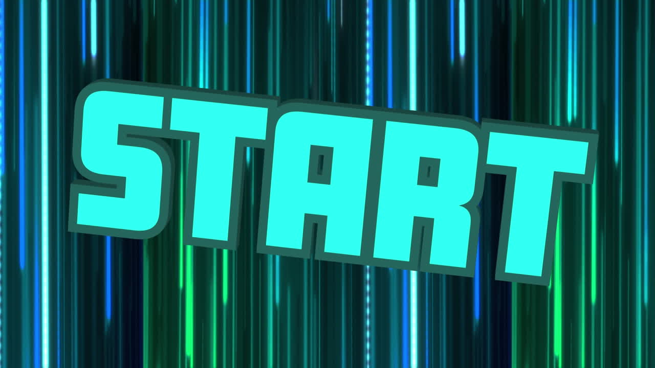 animación del texto de inicio sobre rastros de luz sobre fondo negro