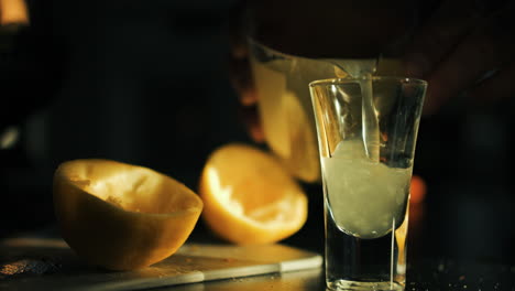 fresh lemon juice poured into transparent glass in the morning, healthy lifestyle concept