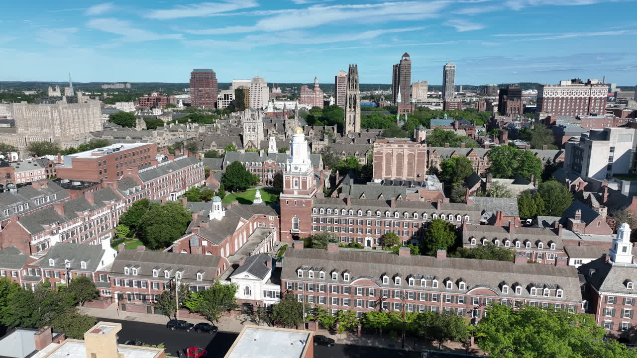 Aerial View Of Facilities, Halls And Campus At Yale University In Daytime In New Haven, Connecticut, USA