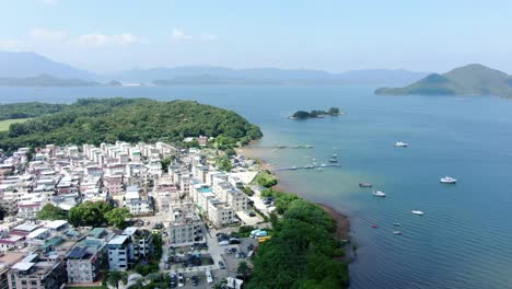 hong kong tseng tau tsuen casas frente al mar, vista aérea