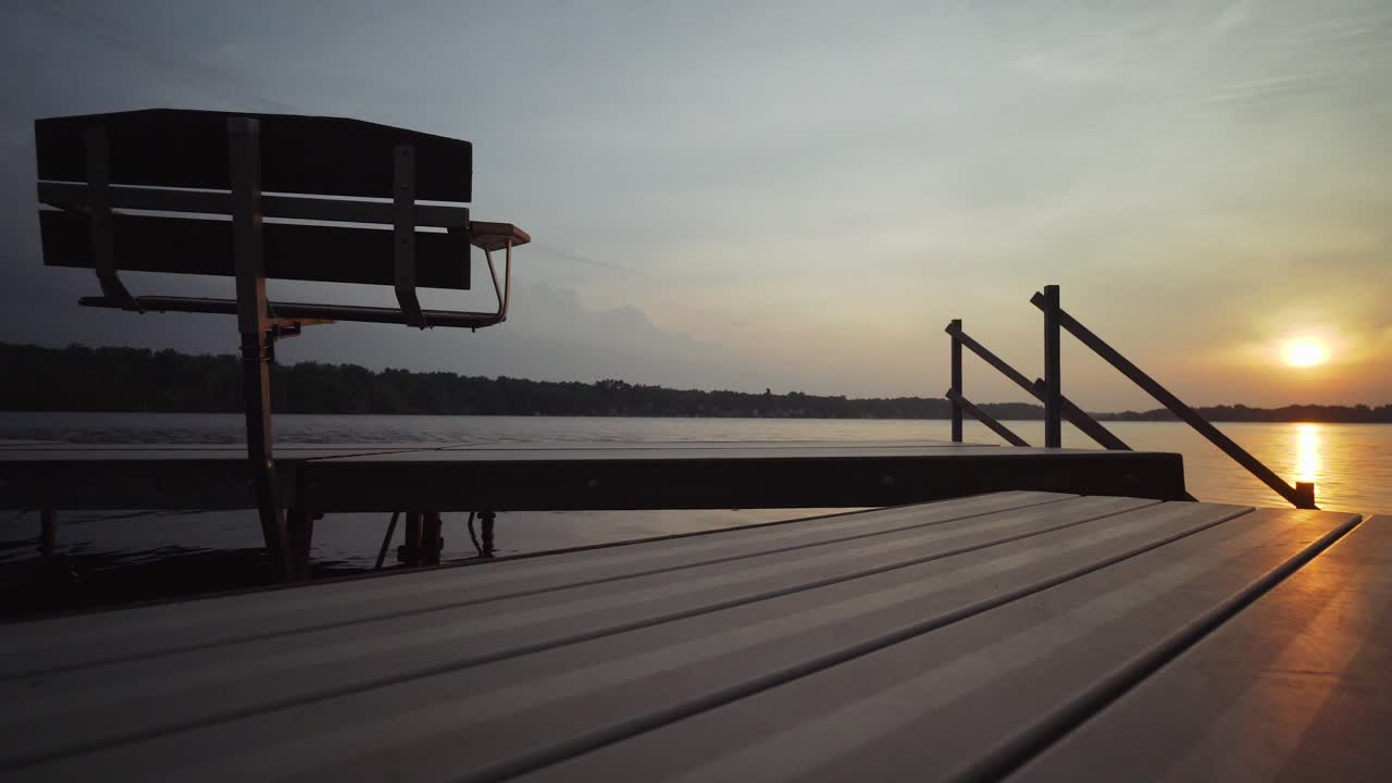 Sunrise at a Michigan boat dock