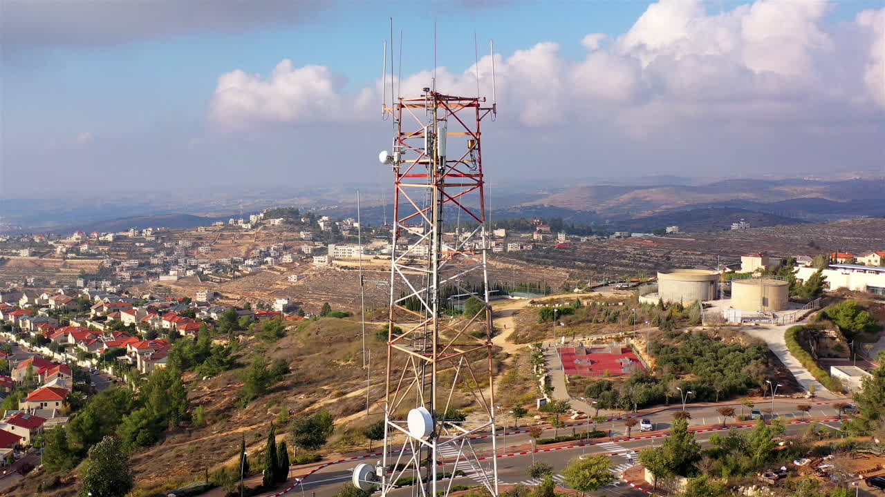 Aerial footage Close to Radio Antenna