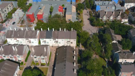 aerial view of affluent homes near downtown houston in the rice village area