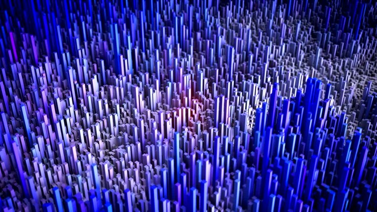 Abstract CGI motion graphics and animated background with blocks