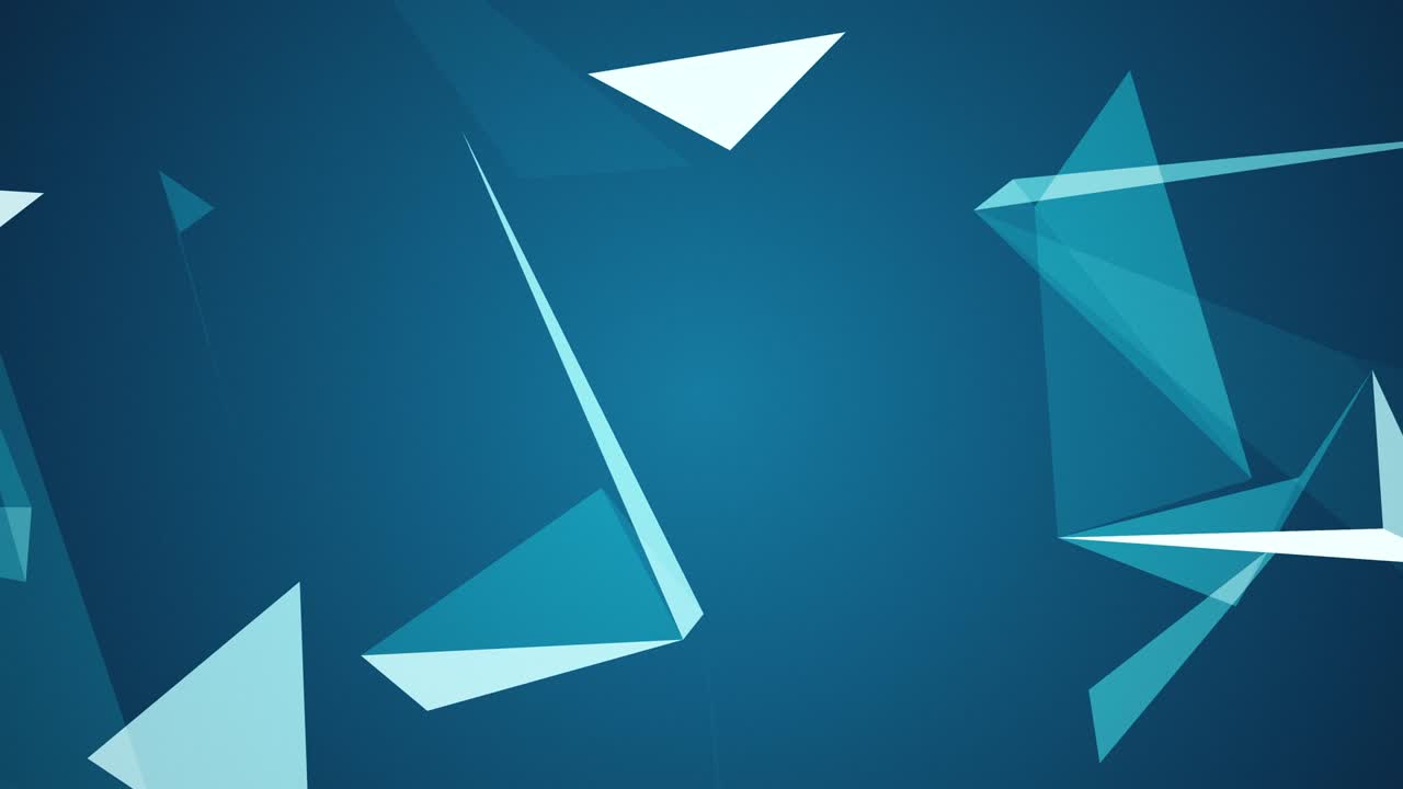 elegante animación de video futurista con triángulos brillantes en cámara lenta
