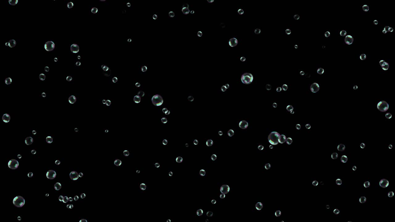 Abstract depth of field lots of bubbles moving and floating drink 4k 3d green screen loop animation