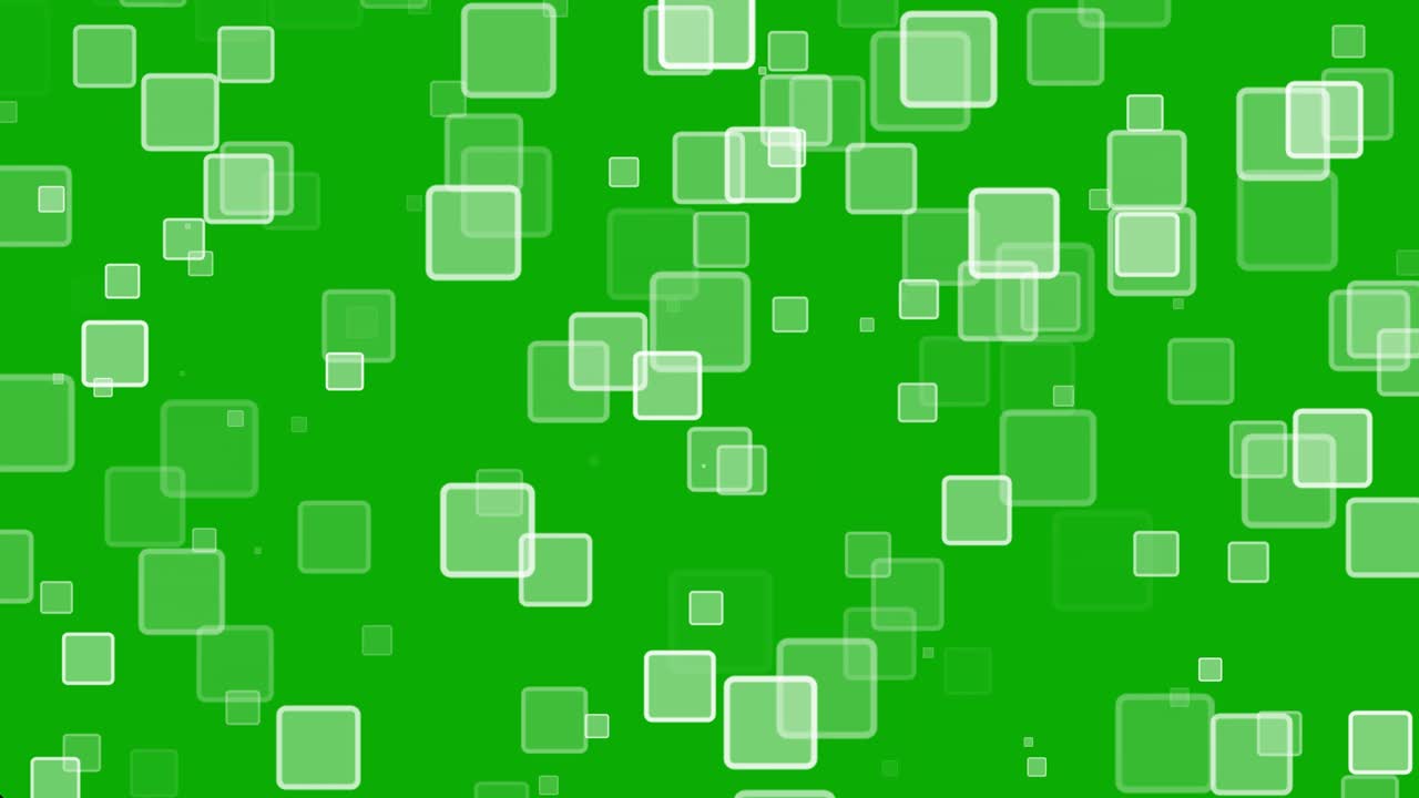 Digital square shapes motion graphics with green screen background