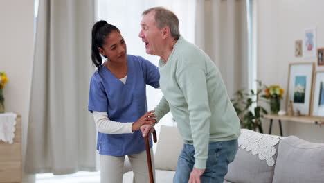 Old-man,-walk-or-caregiver-in-nursing-home-helping