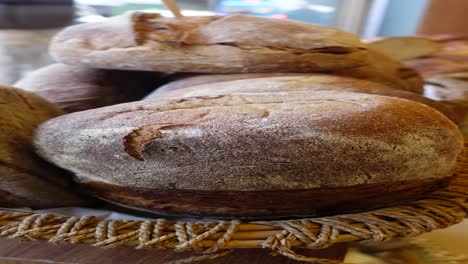 artisan breads in a wicker basket