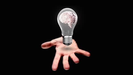 Hand-presenting-light-bulb-with-brain