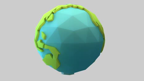 low poly style earth globe animation.