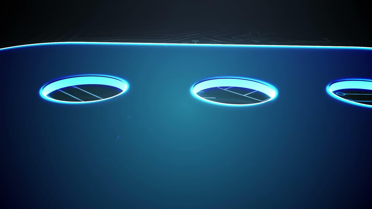 회로 보드 디자인에 파란 음성 거품