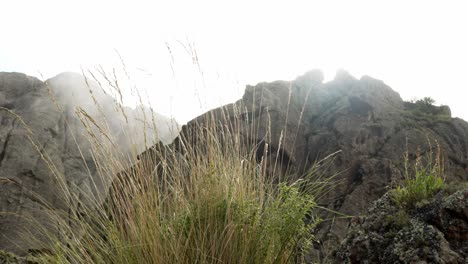 view of mountains during a hike with clouds in los gigantes, cordoba, argentina