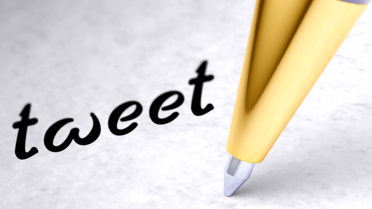 "tweet" on the page. Looping footage has 4K resolution.