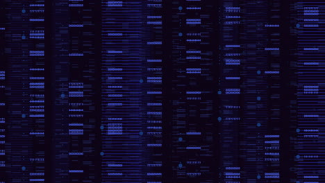 Motion random blue numbers and lines in matrix