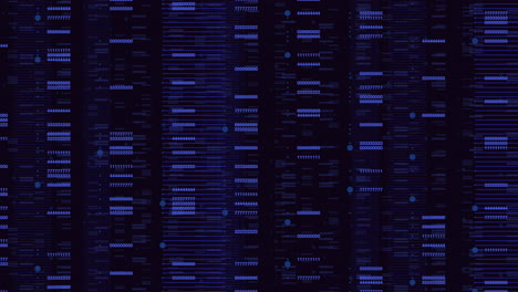 motion random blue numbers and lines in matrix