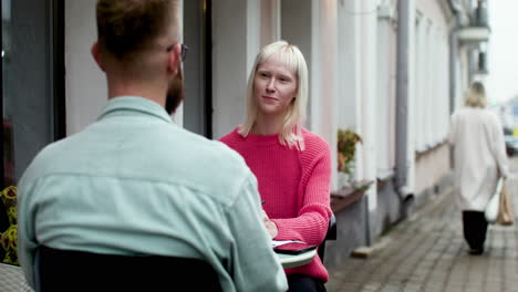 young couple talking