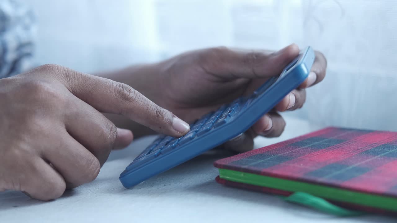 Person using a calculator