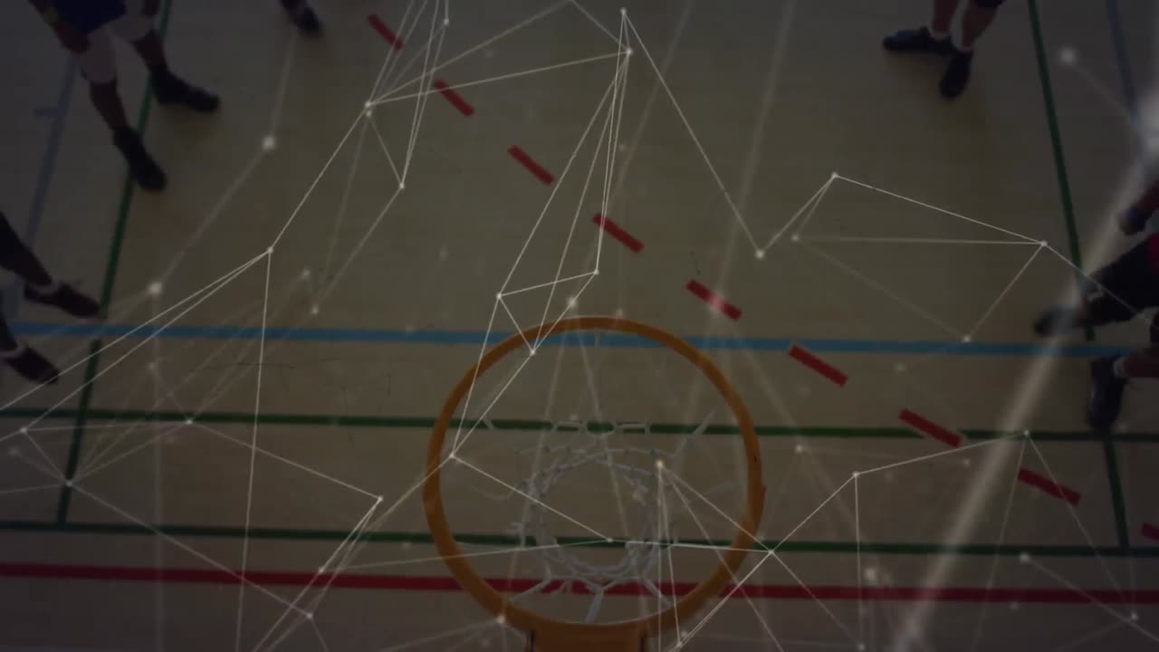 анимация сети связей между различными группами баскетболистов-мужчин