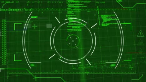 Animation-of-scope-scanning-data-processing-and-statistics-recording-on-green-background