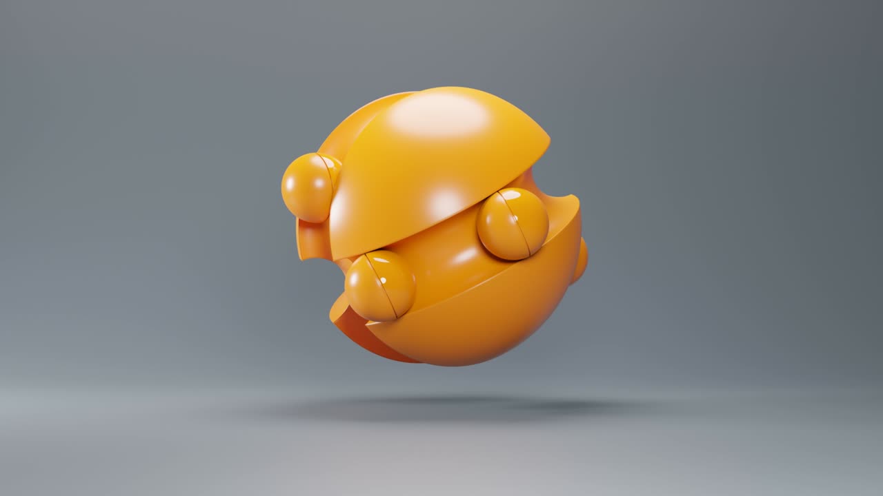 bola naranja en el estilo del futurismo. animación abstracto renderizado en 3d.