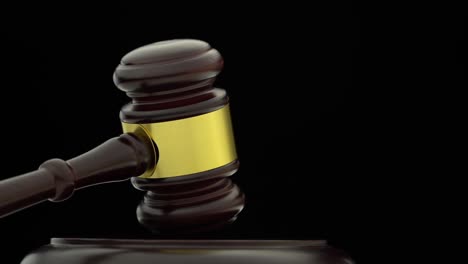 gavel on black background