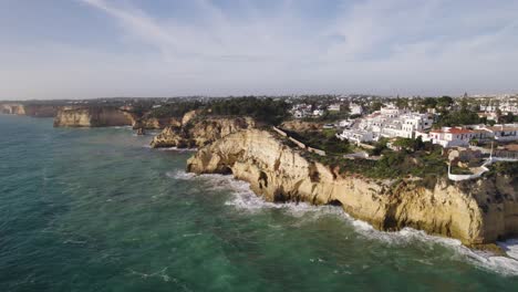 sunny carvoeiro coastline, algarve charm portugal - aerial