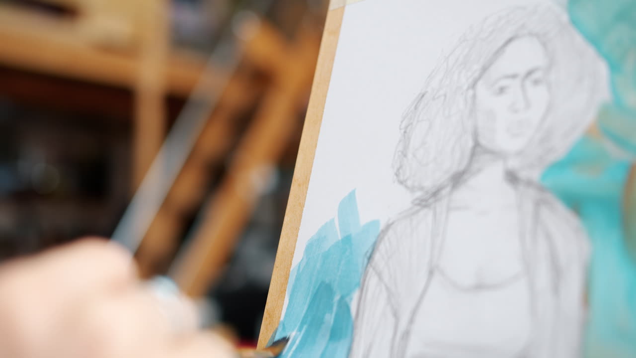 Woman Portrait Painting in Progress