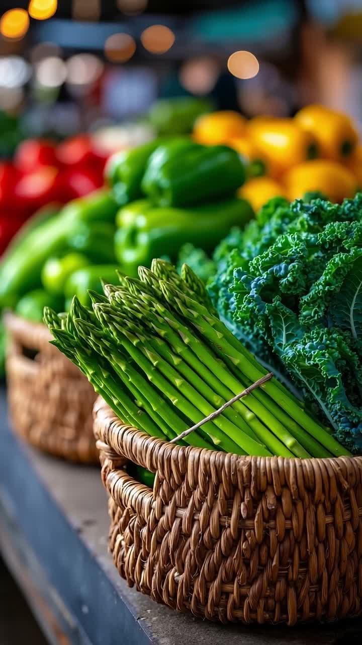 A basket full of fresh vegetables sitting on a table