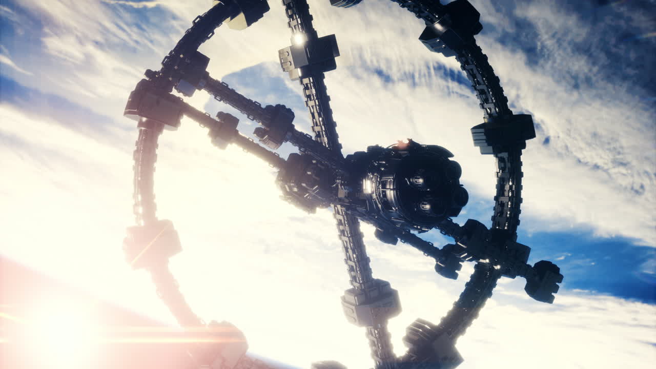 Creative spacecraft model floating against a mesmerizing cosmic backdrop