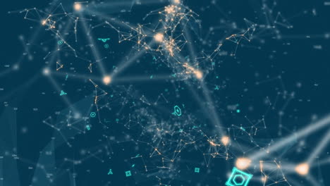 animación del texto de suscripción a través de la red de conexiones