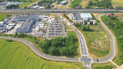 aerial view of goods warehouse