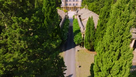 a castle is depicted amidst a garden