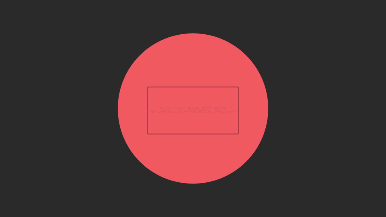 블랙 그라디언트에 빨간 원이 있는 사이버 월요일 텍스트