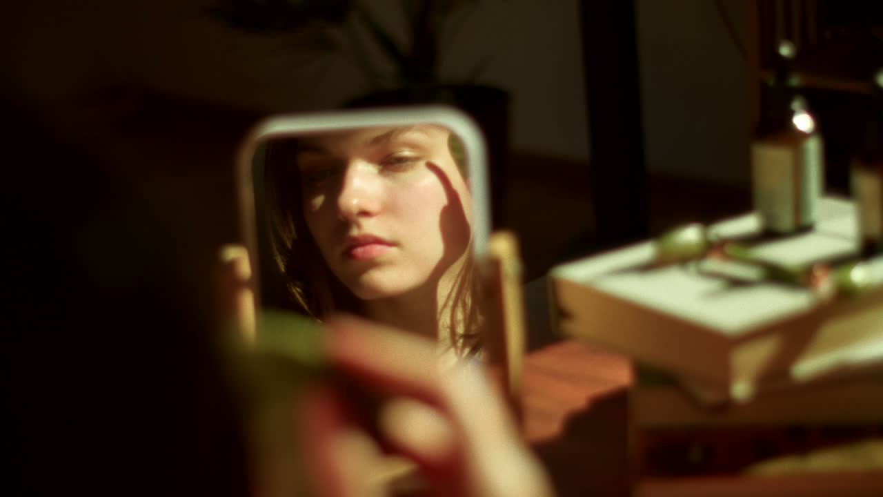 Woman doing a face mask routine