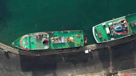 Moored-Fishing-Boats-Aerial-View