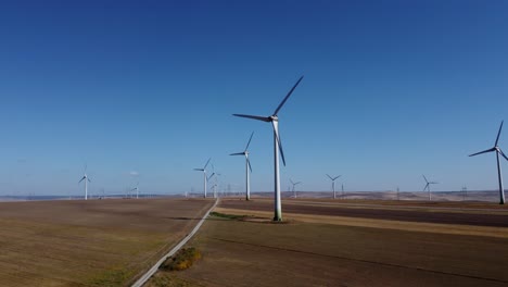 Renewable-energy-production-by-using-wind-energy-on-wind-farm,-drone-flight