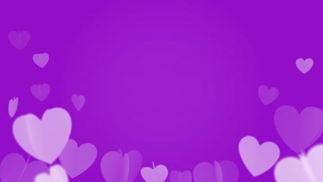 flying hearts, flapping their wings, on a light background.