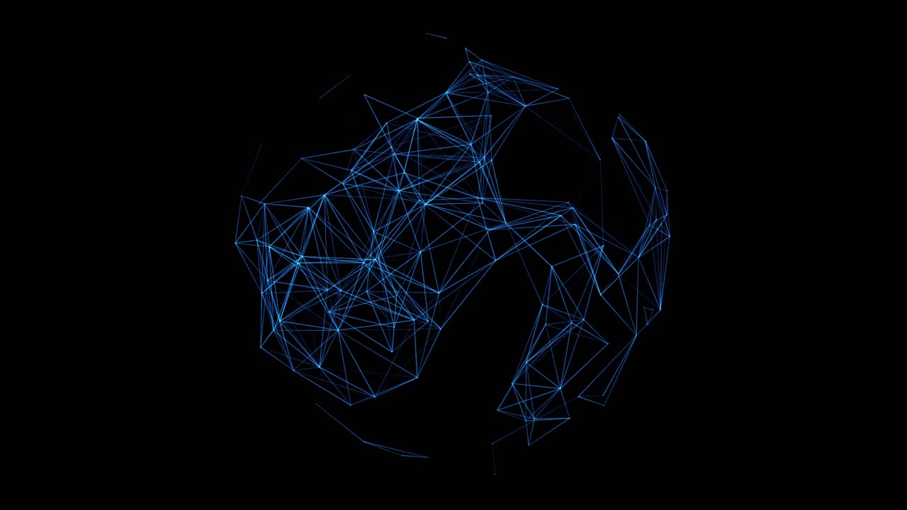 Animated hi-tech linked spheres for background or footage overlays