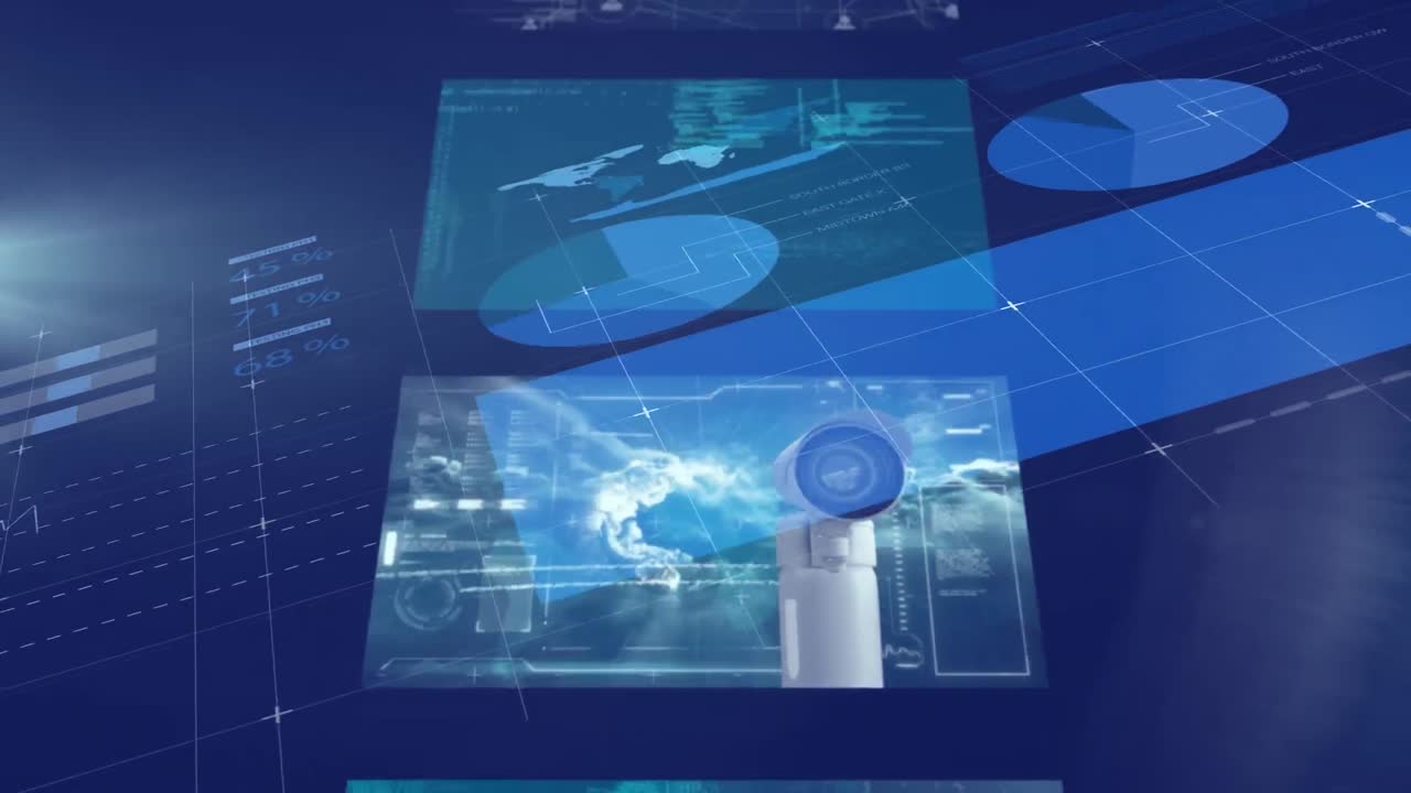 animación de la red de conexiones con números médicos y procesamiento de datos médicos.