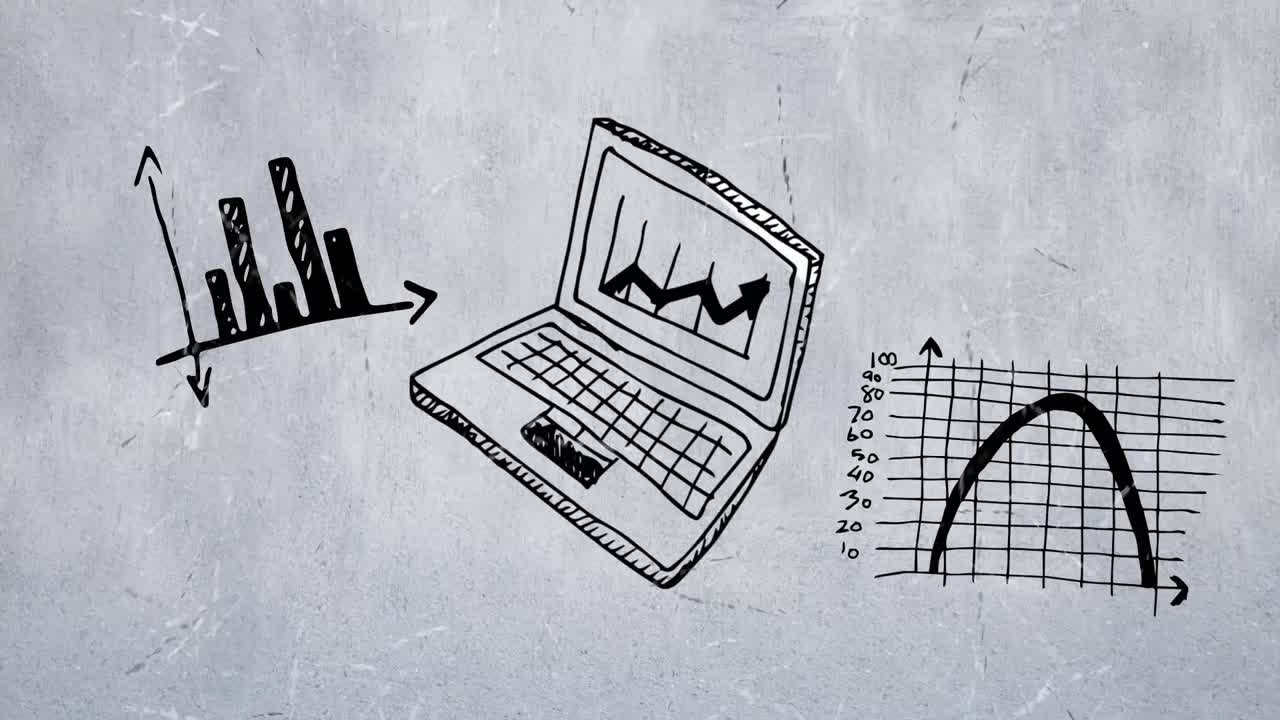 compuesto digital de una computadora portátil que muestra la tendencia creciente del gráfico