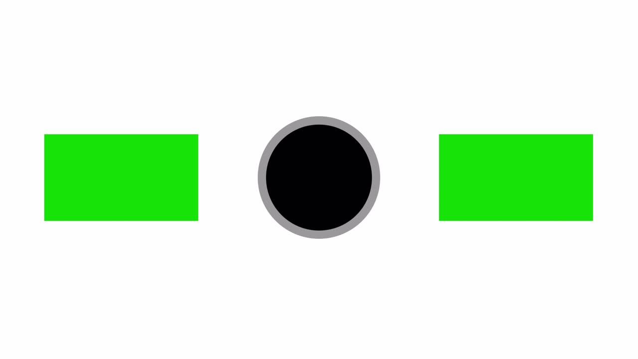 Animated End Screen Template with Green Rectangles and Central Circle