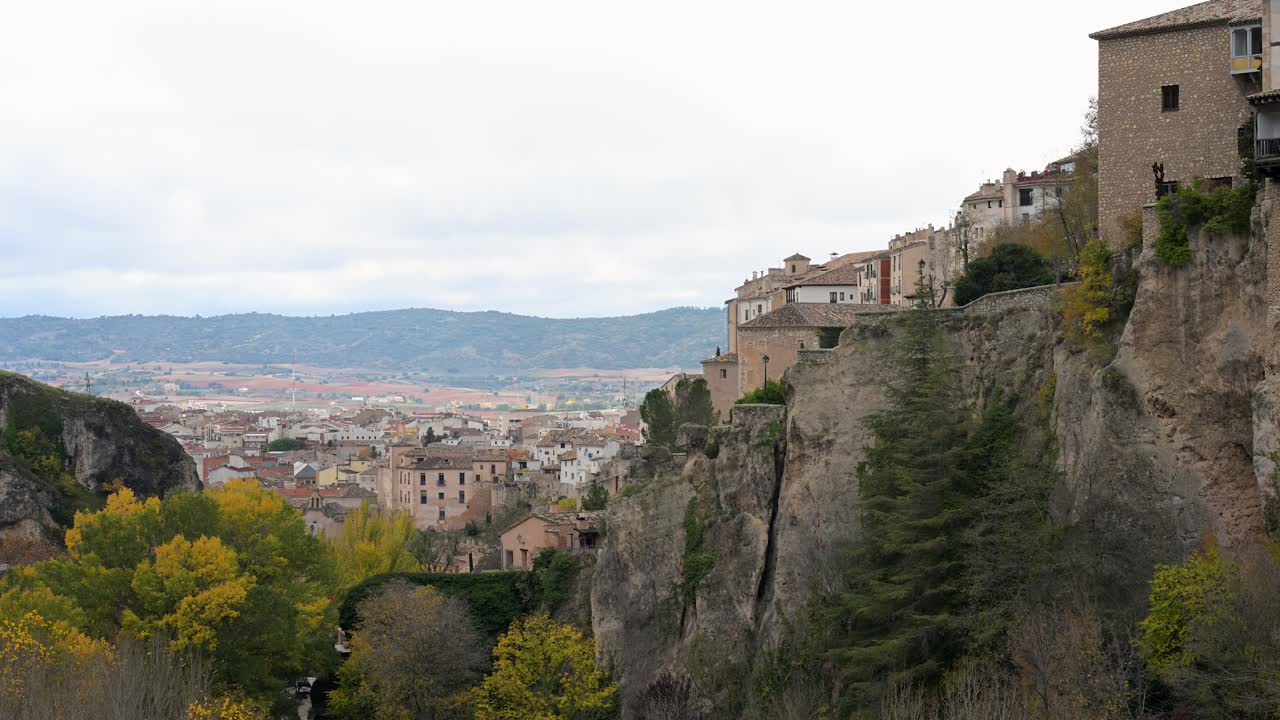 A key feature of the UNESCO World Heritage city of Cuenca, Spain: the historic Hanging Houses (Casas Colgadas), preserving centuries of unique history.