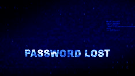 password lost  text digital noise twitch glitch distortion effect error loop animation.