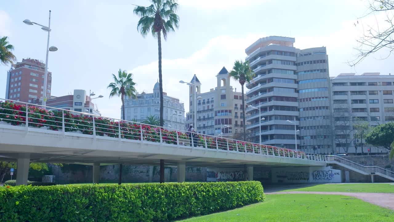 City Bridge and Park in a European City