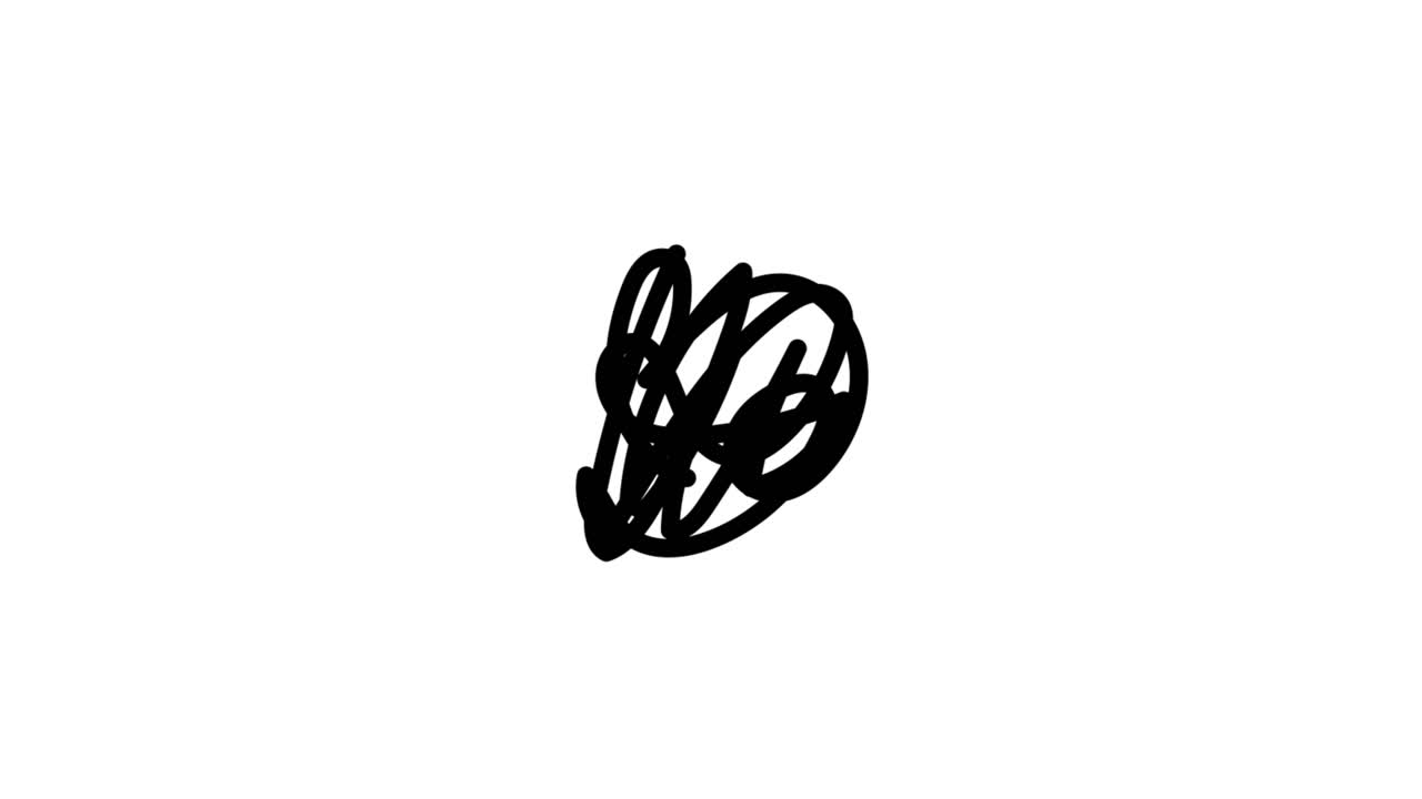 Disegno Scarabocchiato Animato Nero su Sfondo Bianco