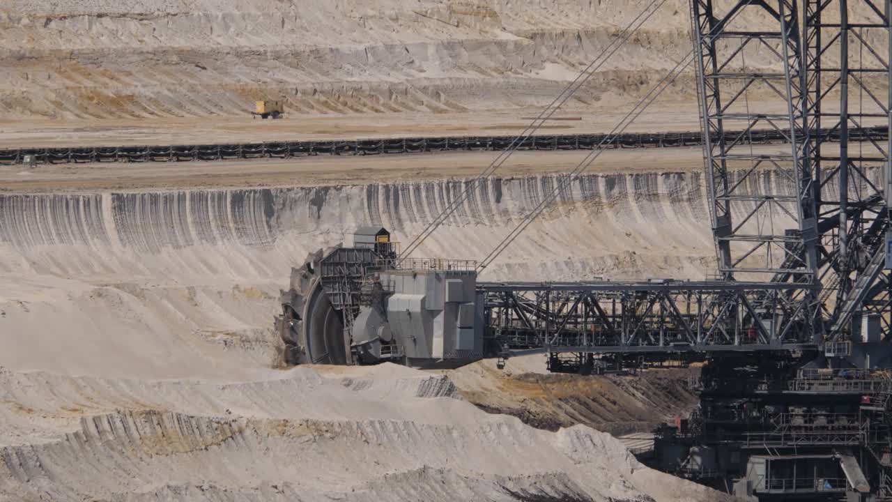Large bucket wheel excavator in Hambach opencast lignite mine in the Rhenish lignite mining area near Düren