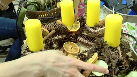 Advent-wreath-of-needles-and-candles