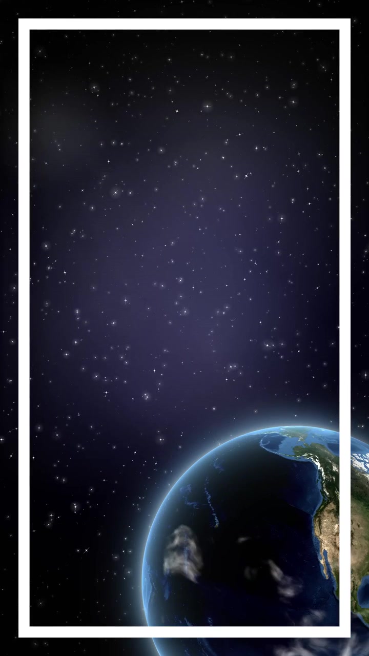 Tierra girando vista desde el espacio con fondo estrellado